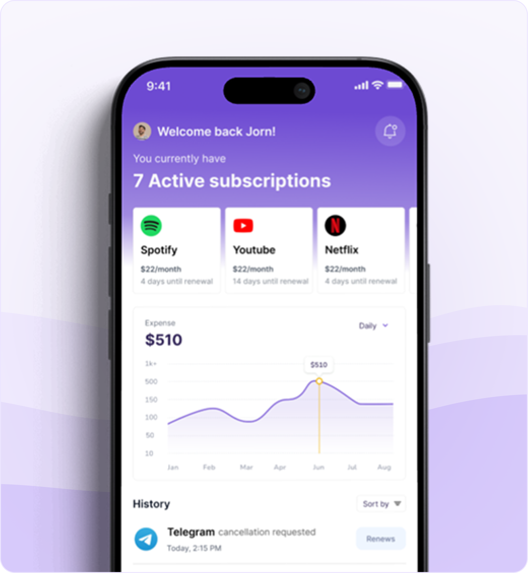 myXpendy platform on iPhone